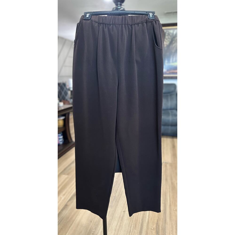 JM Collection Women Pull-On Slim Leg Pants Brown Size 10 Petite